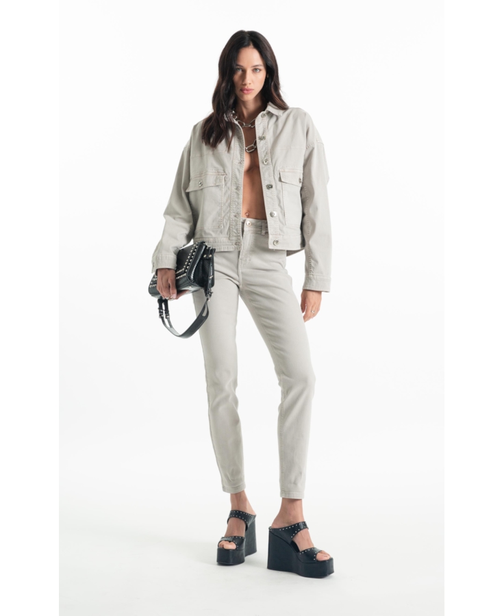 Jaqueta Color Twill Power Oversized Cargo Silver