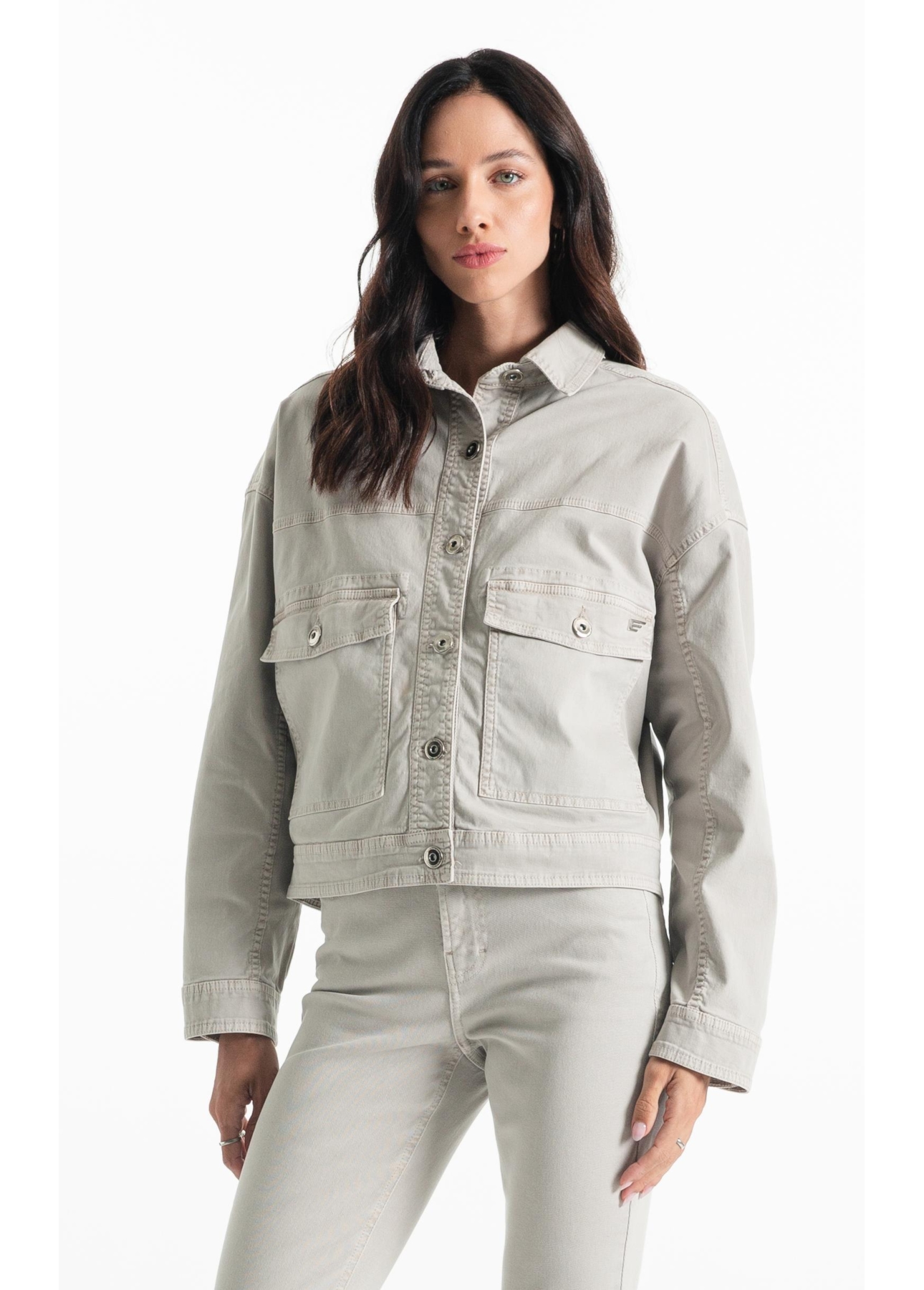 Jaqueta Color Twill Power Oversized Cargo Silver