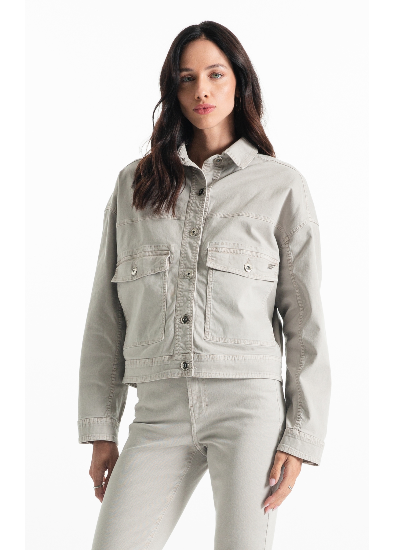 Jaqueta Color Twill Power Oversized Cargo Silver
