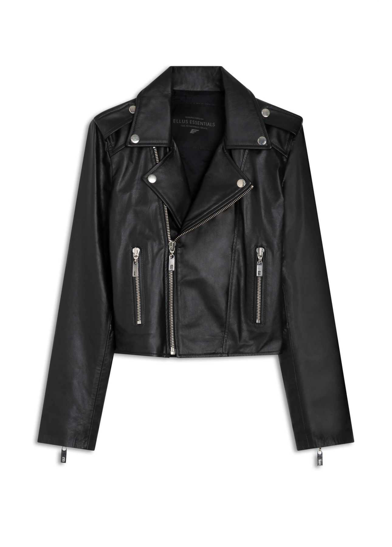 Jaqueta Couro Ellus Biker Preto