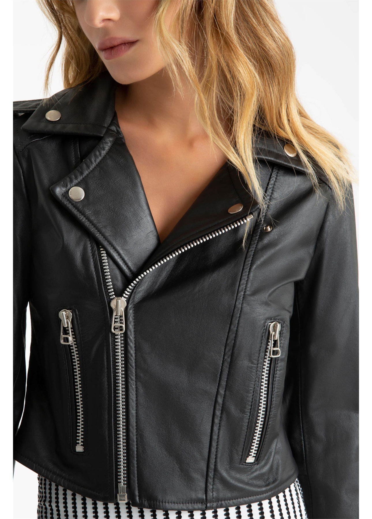Jaqueta Couro Ellus Biker Preto