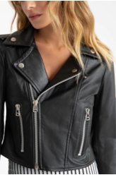 Jaqueta Couro Ellus Biker Preto