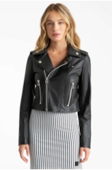 Jaqueta Couro Ellus Biker Preto
