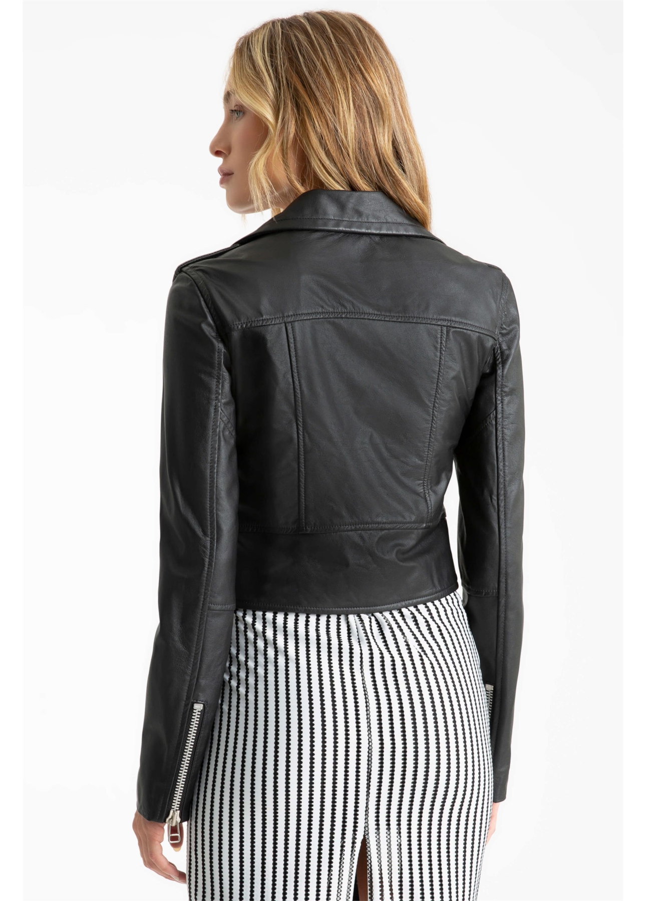 Jaqueta Couro Ellus Biker Preto