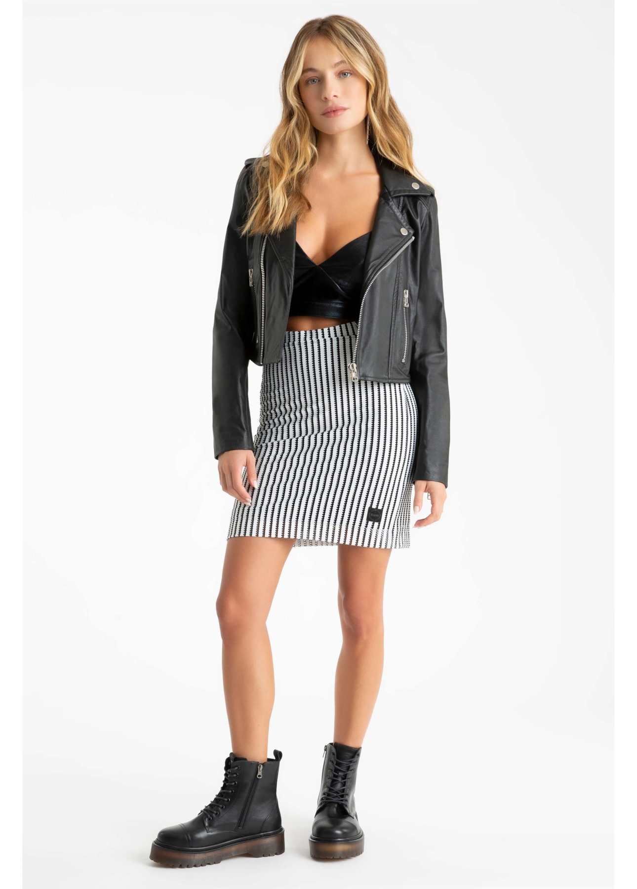 Jaqueta Couro Ellus Biker Preto