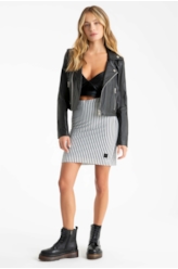 Jaqueta Couro Ellus Biker Preto