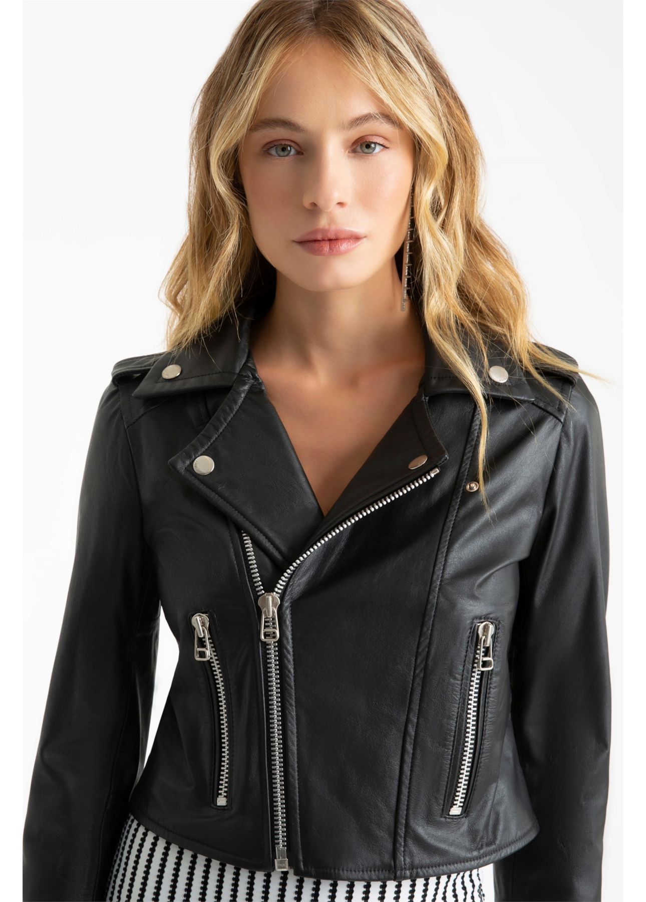 Jaqueta Couro Ellus Biker Preto