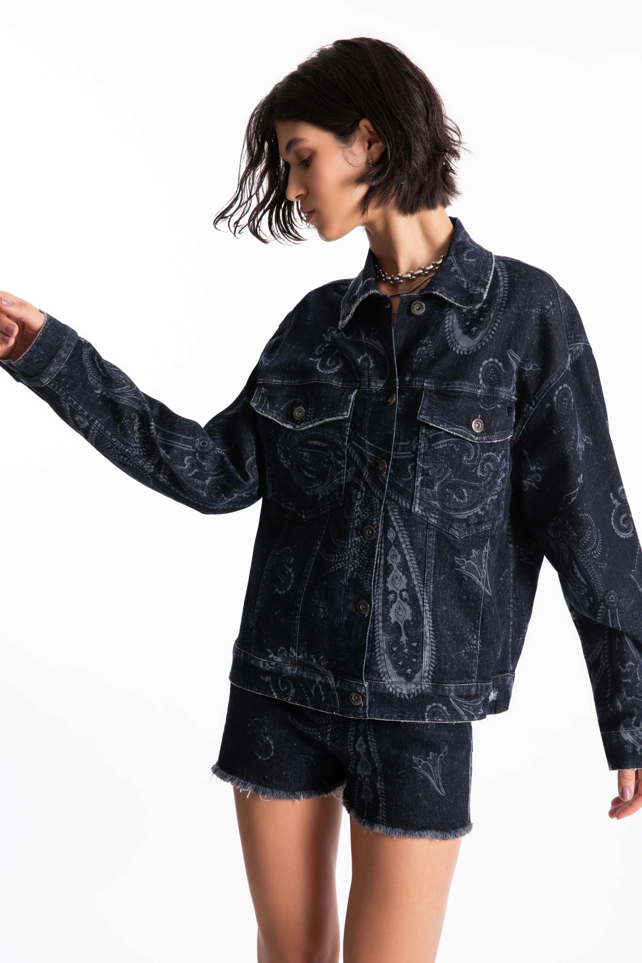 Jaqueta Dark Forest Paisley Lav.Stone C/Reb.+luv.Lase