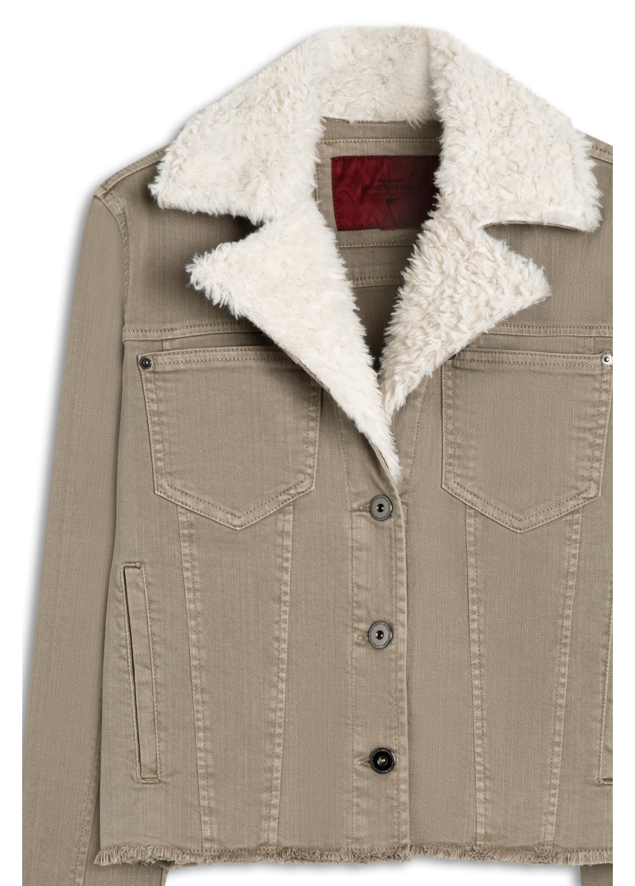 Jaqueta Denim Color Stretch Gola Pelo Husk