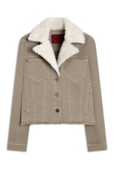 Jaqueta Denim Color Stretch Gola Pelo Husk