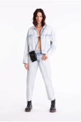 Jaqueta Denim Oversized 1813-Lav.Claro C/ Rebolo