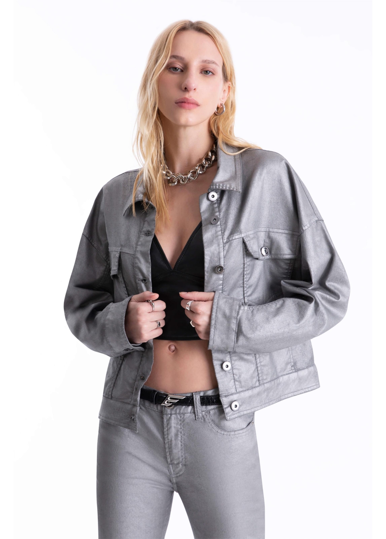 Jaqueta Diamond Oversized Prata