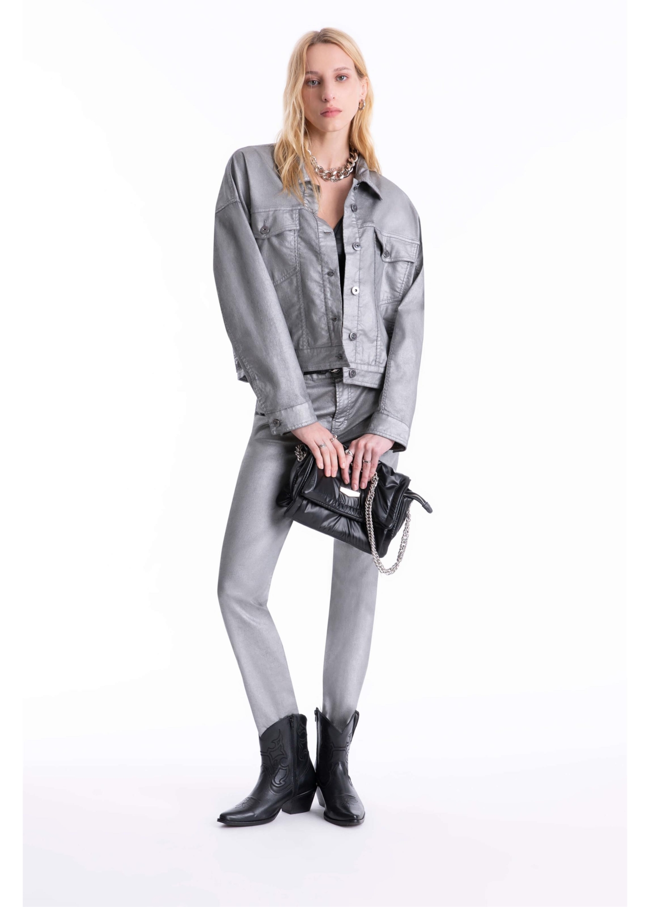 Jaqueta Diamond Oversized Prata