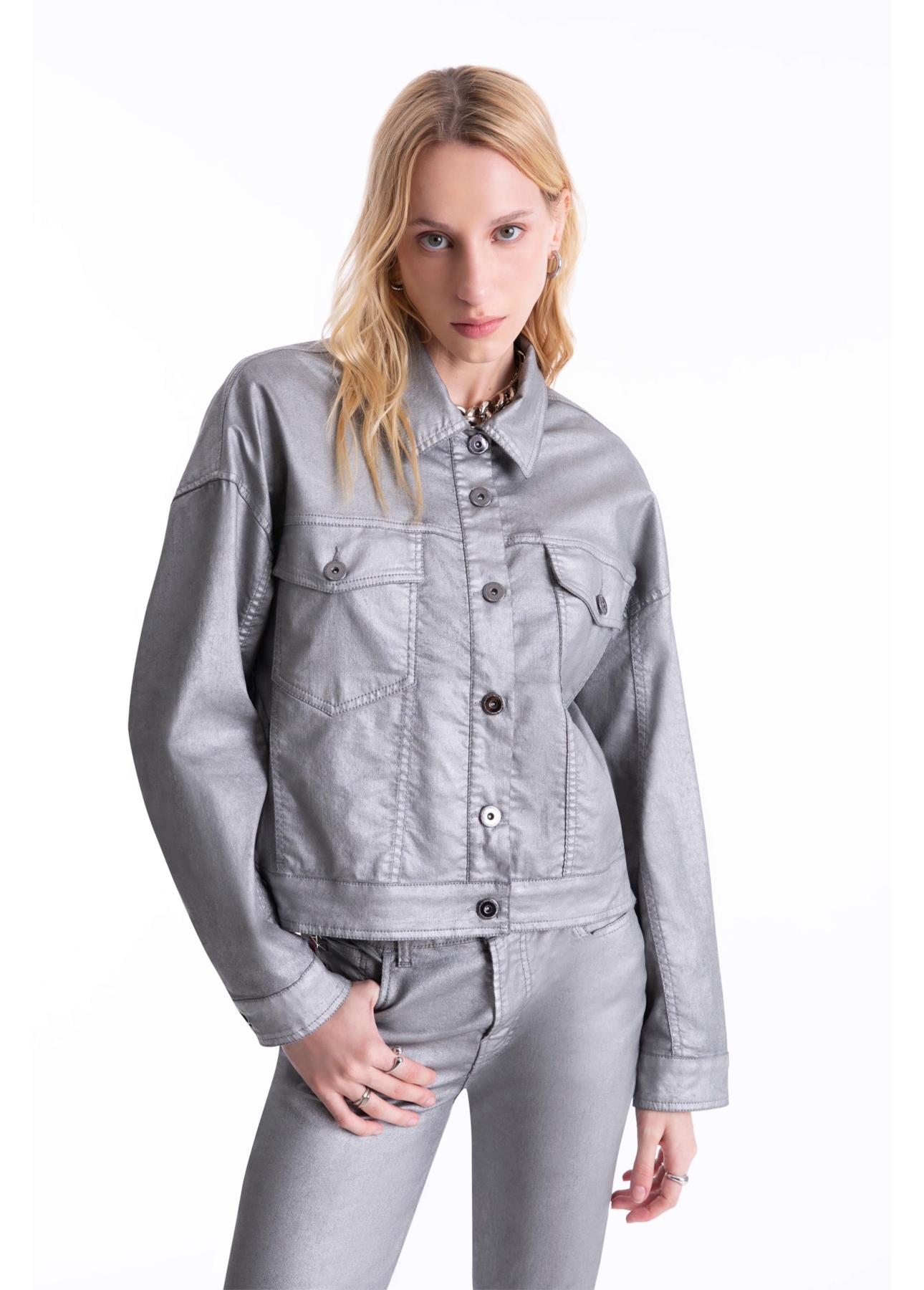 Jaqueta Diamond Oversized Prata