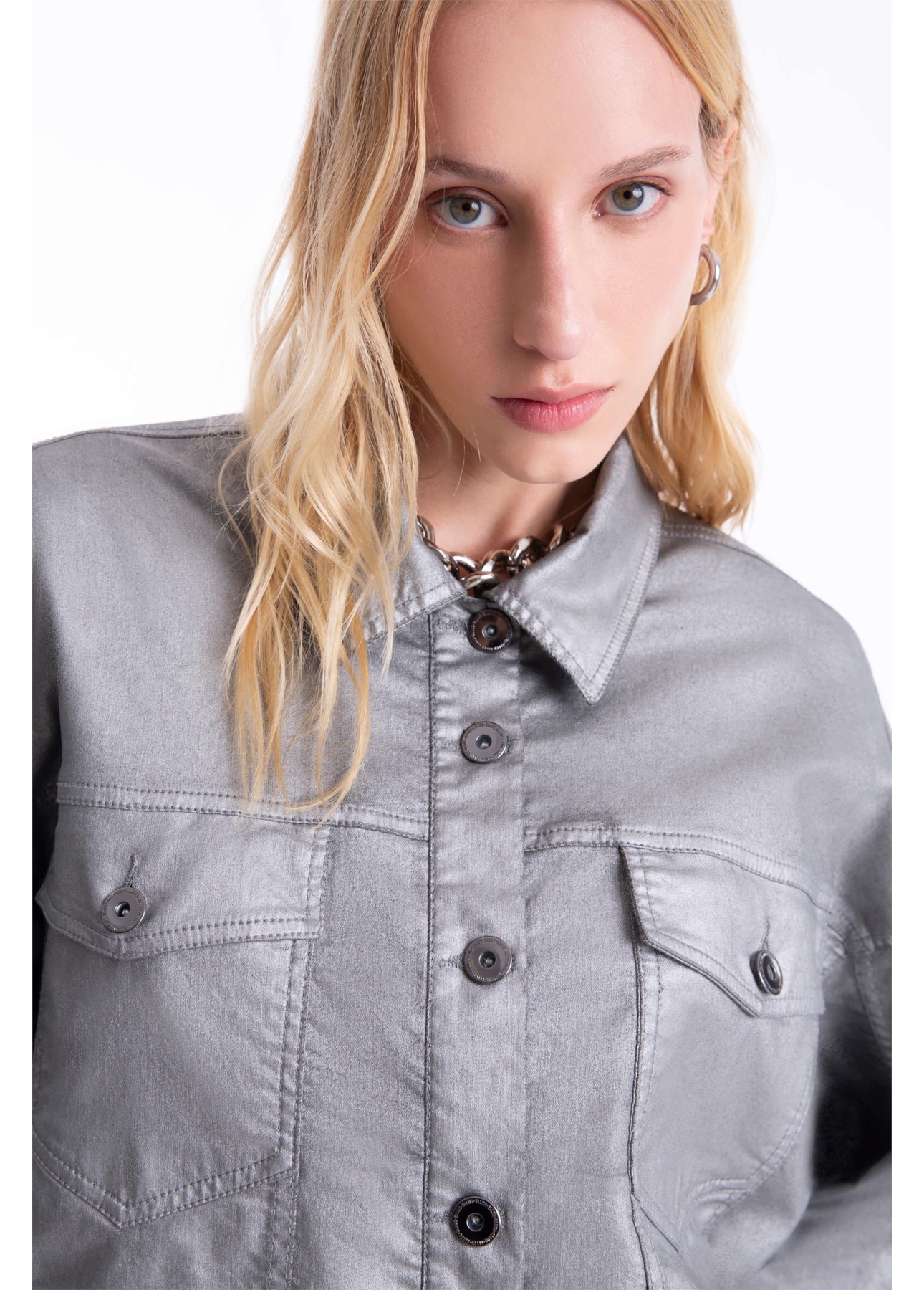 Jaqueta Diamond Oversized Prata