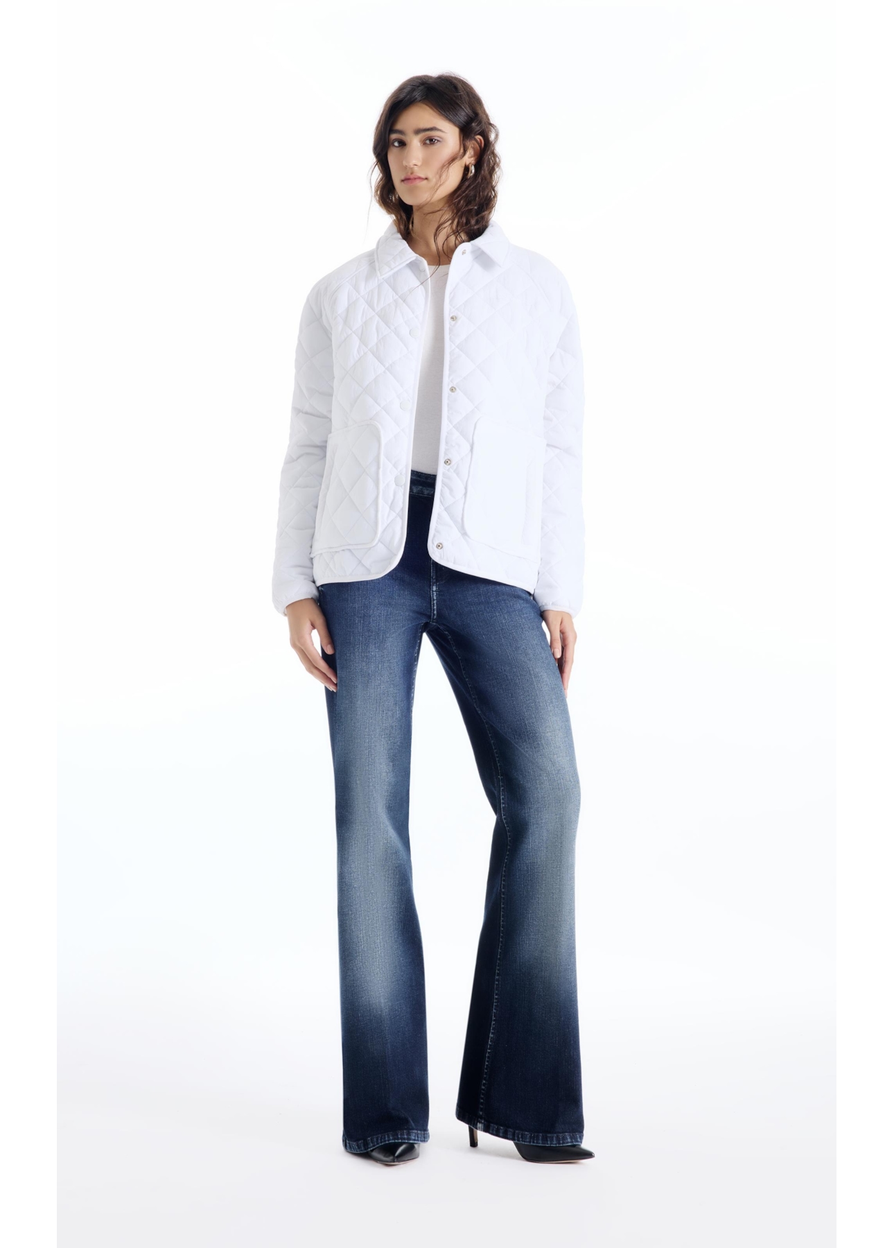 Jaqueta Ellus Nylon Quilted Raglan Off White