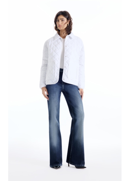 Jaqueta Ellus Nylon Quilted Raglan Off White