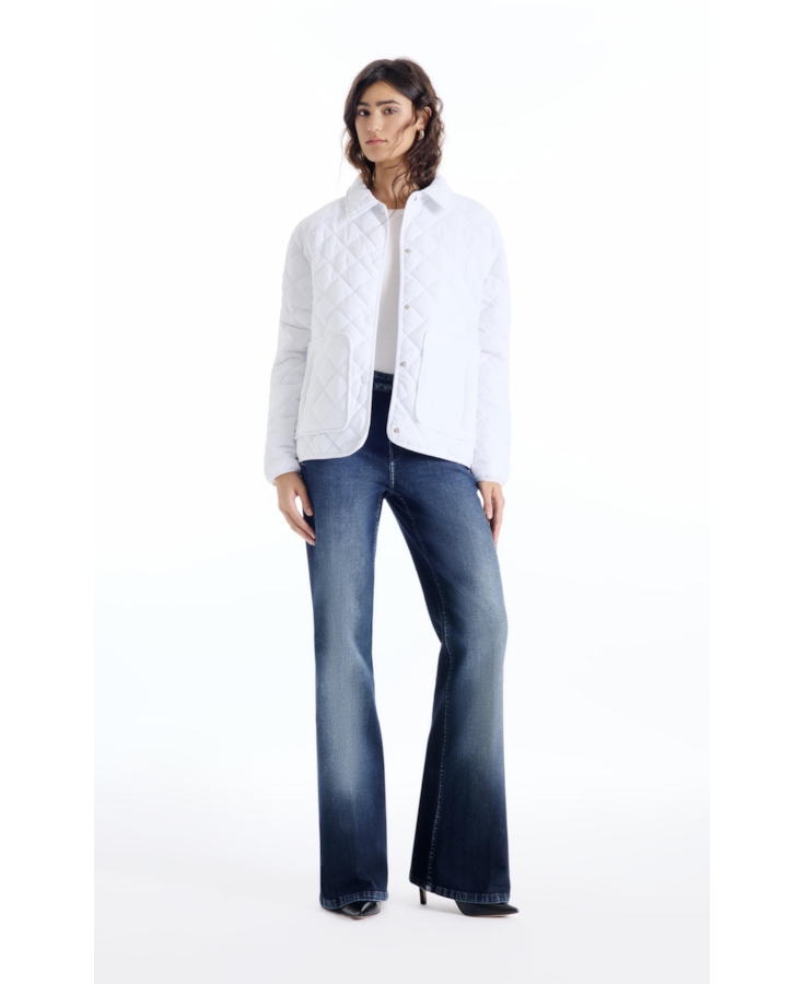 Jaqueta Ellus Nylon Quilted Raglan Off White