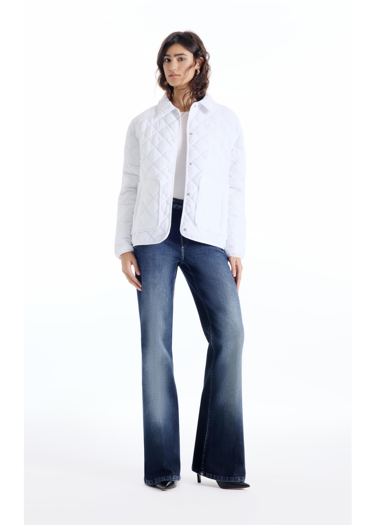 Jaqueta Ellus Nylon Quilted Raglan Off White