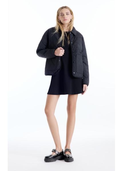 Jaqueta Ellus Nylon Quilted Raglan Preto