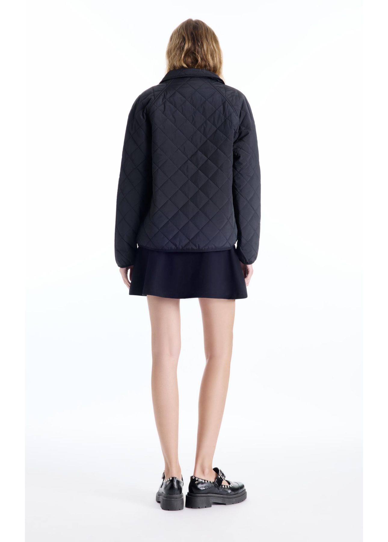 Jaqueta Ellus Nylon Quilted Raglan Preto