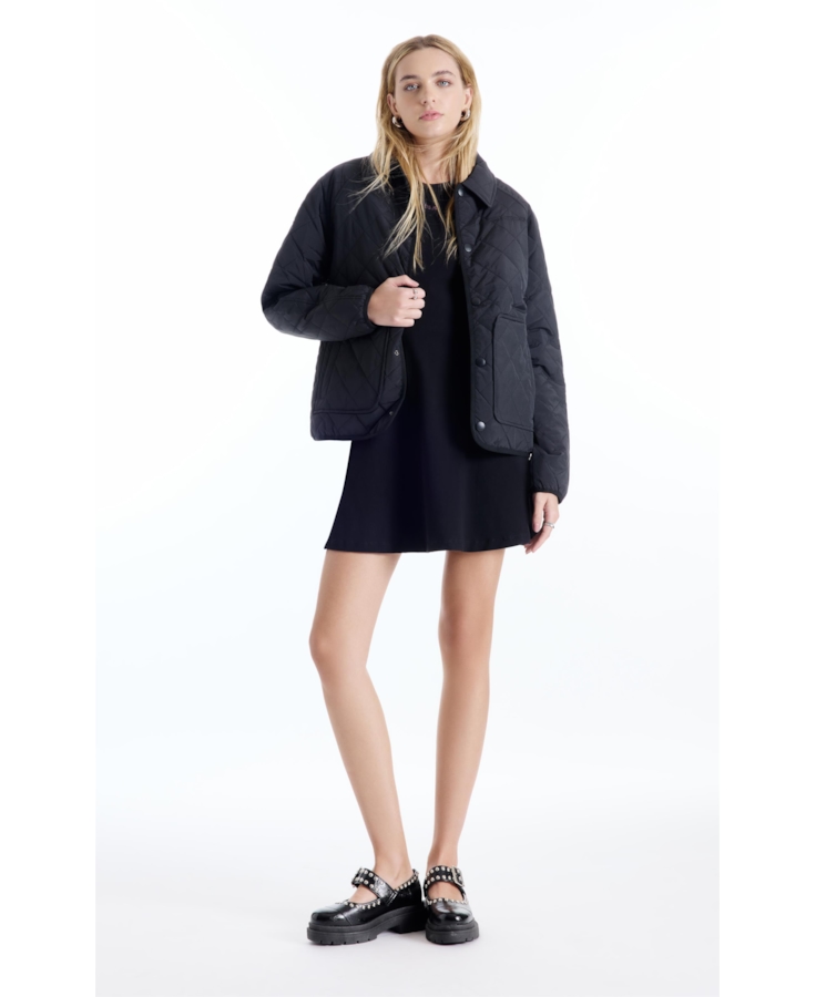 Jaqueta Ellus Nylon Quilted Raglan Preto