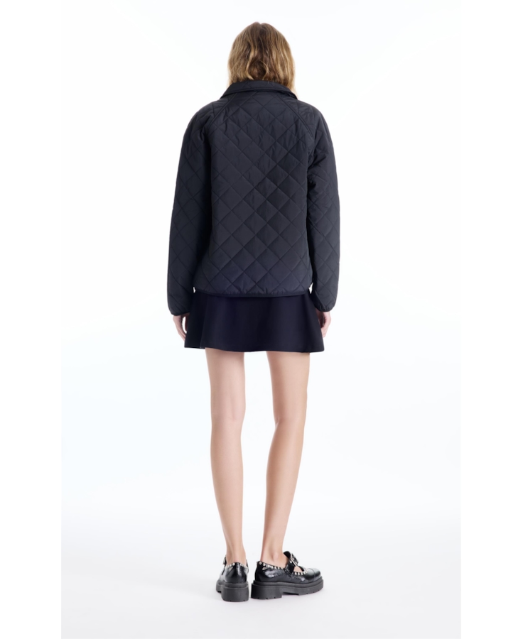Jaqueta Ellus Nylon Quilted Raglan Preto