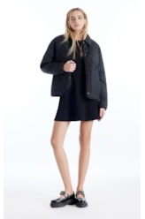 Jaqueta Ellus Nylon Quilted Raglan Preto