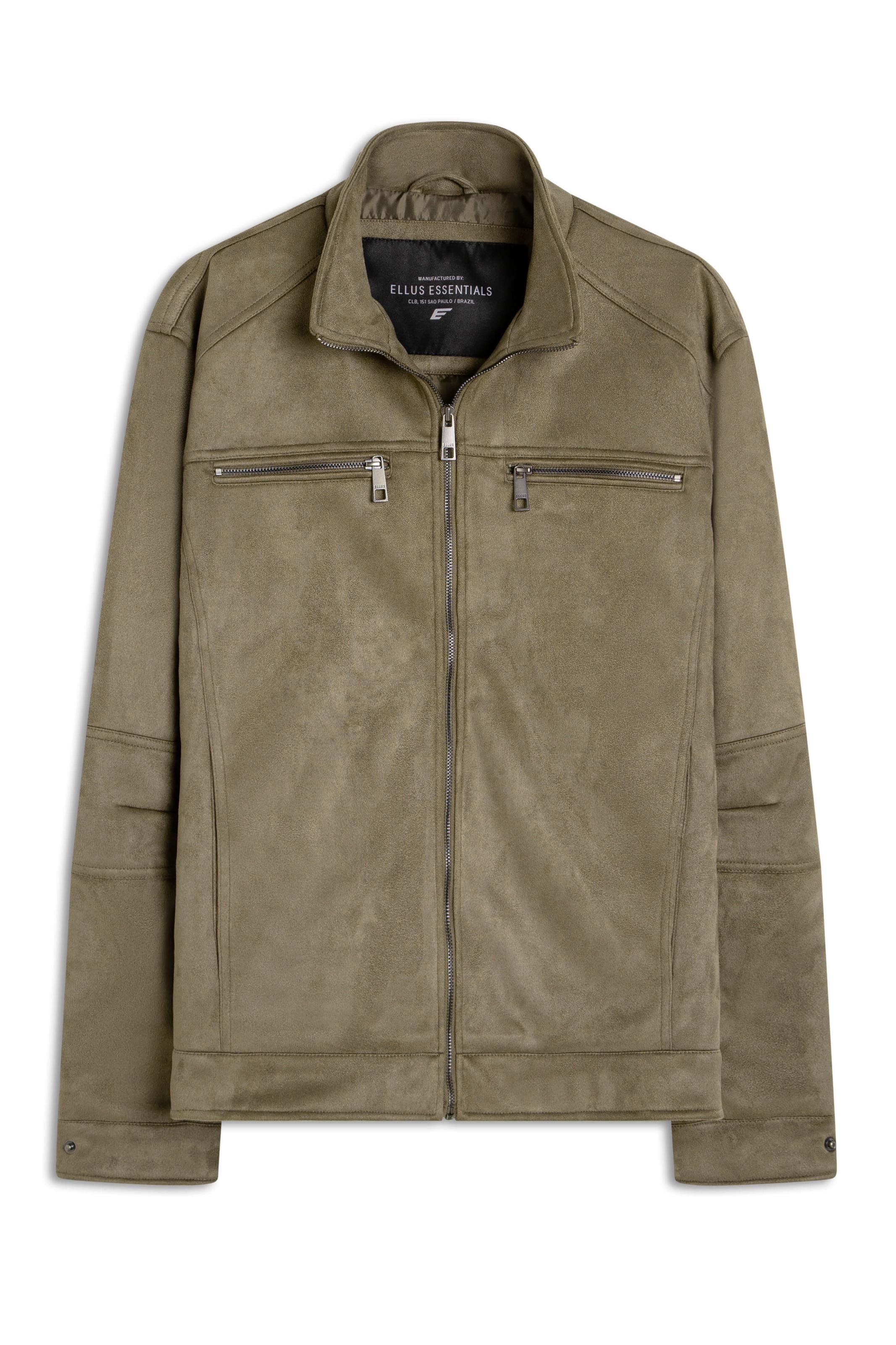 Jaqueta Biker Washed Suede Mouse