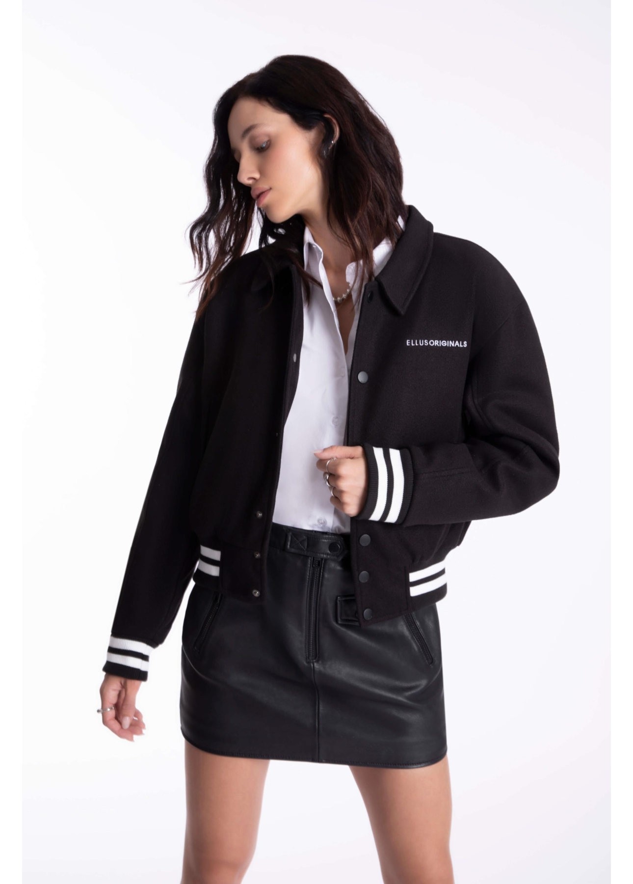 Jaqueta Golf Wool Like Contrast Preto