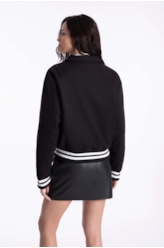 Jaqueta Golf Wool Like Contrast Preto