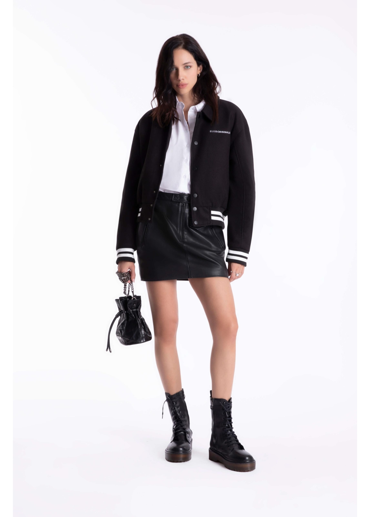 Jaqueta Golf Wool Like Contrast Preto