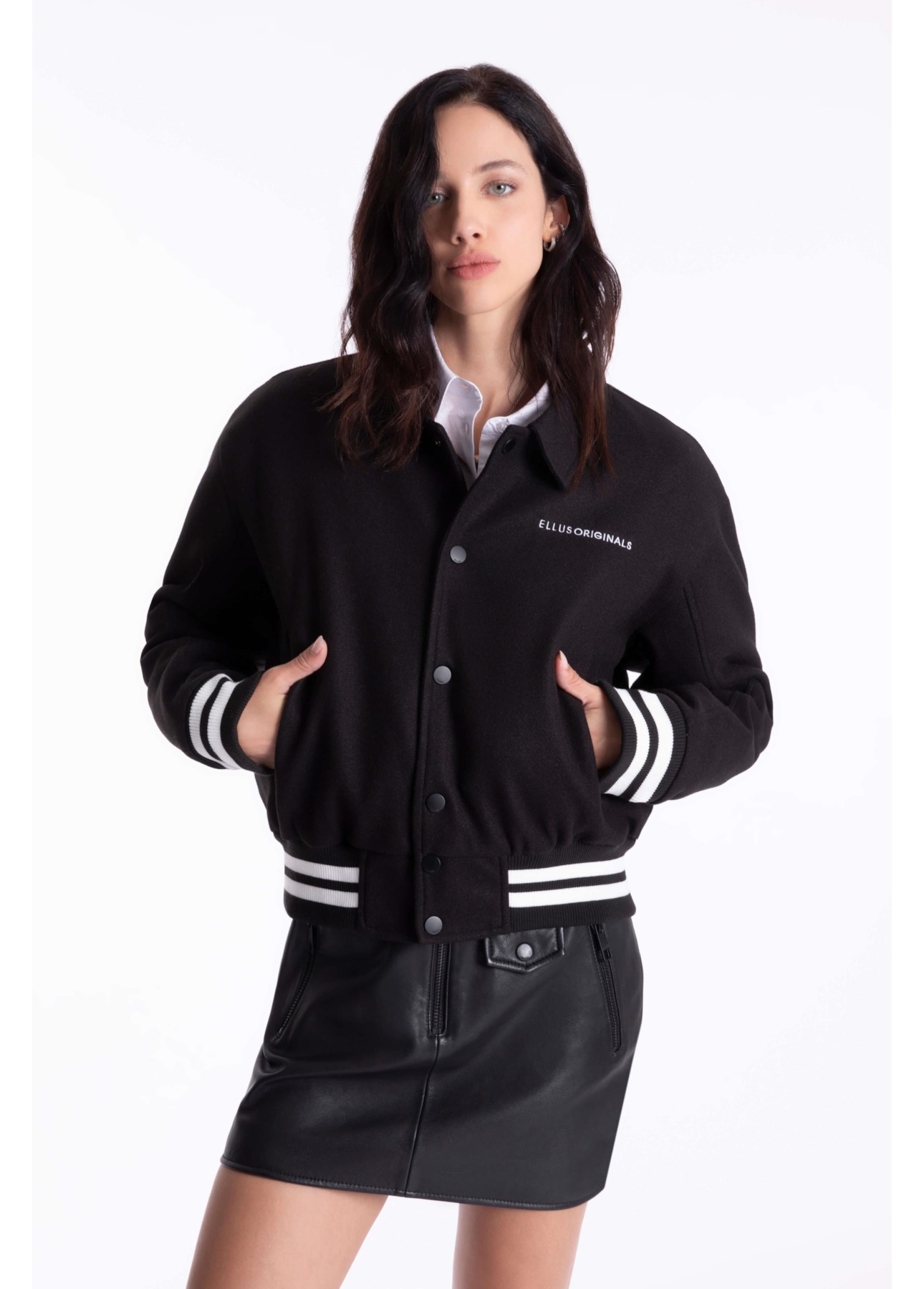 Jaqueta Golf Wool Like Contrast Preto