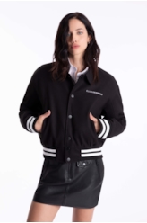 Jaqueta Golf Wool Like Contrast Preto