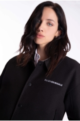 Jaqueta Golf Wool Like Contrast Preto