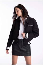 Jaqueta Golf Wool Like Contrast Preto