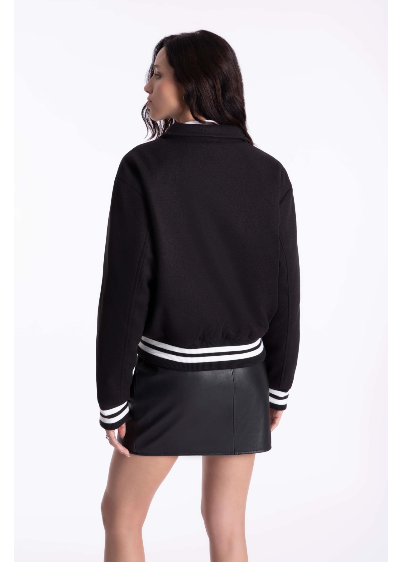 Jaqueta Golf Wool Like Contrast Preto