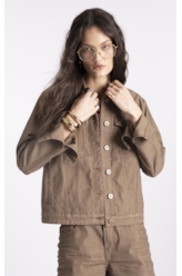 Jaqueta Jeans Brown Stretch Lav.Resinado S/3d