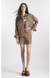 Jaqueta Jeans Brown Stretch Lav.Resinado S/3d