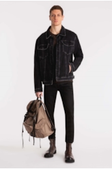 Jaqueta Jeans Intense Black 1597 Lav.Black C/ Tie Dye