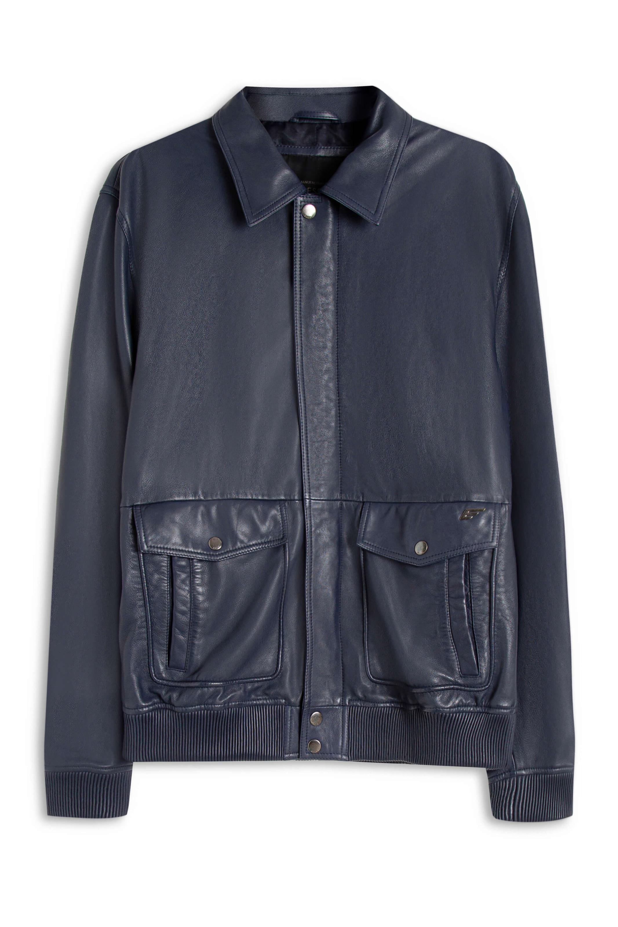 Jaqueta Leather Aviator Jack Purple Blue