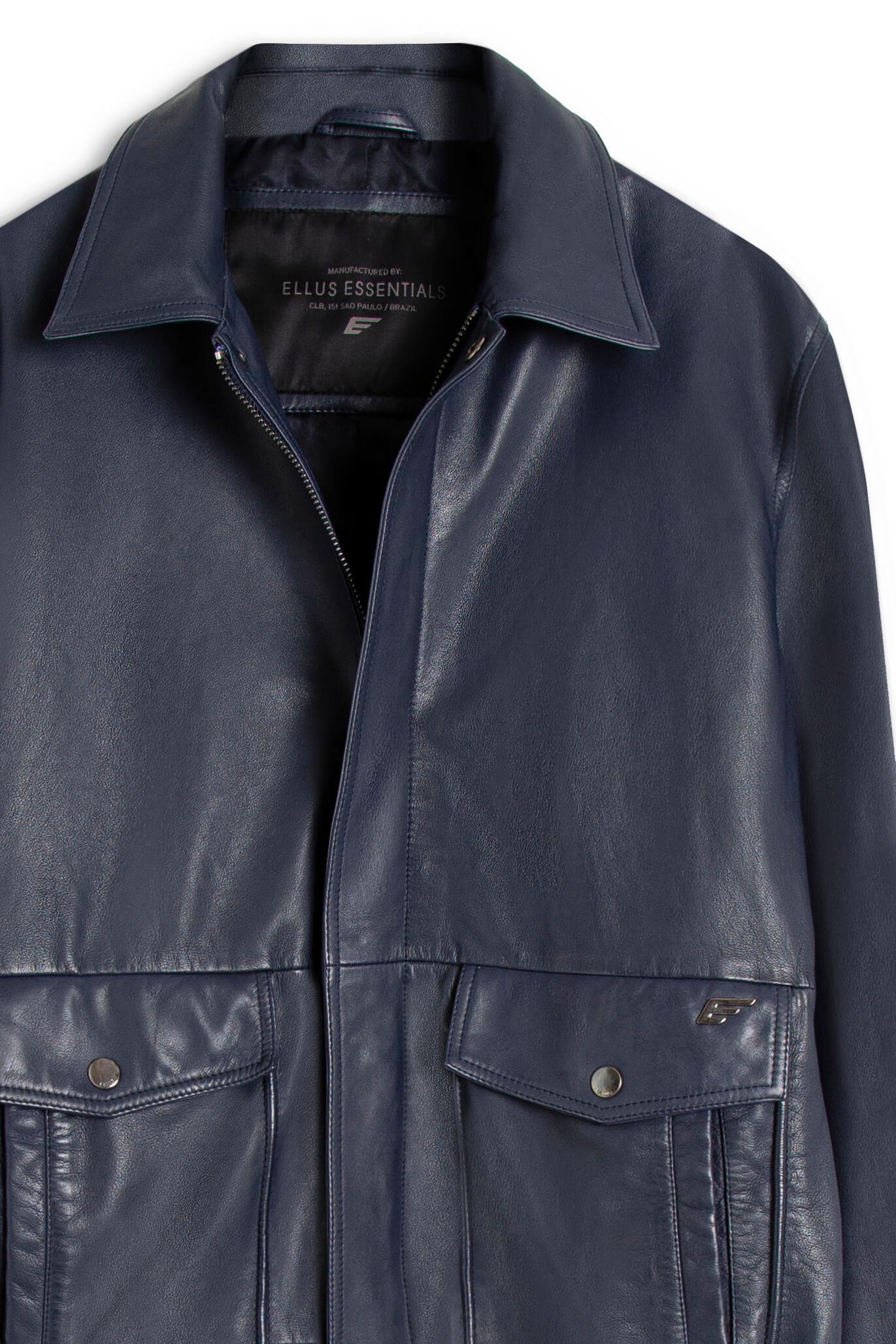 Jaqueta Leather Aviator Jack Purple Blue