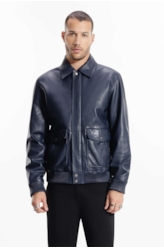 Jaqueta Leather Aviator Jack Purple Blue