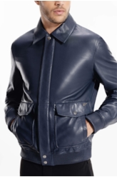 Jaqueta Leather Aviator Jack Purple Blue