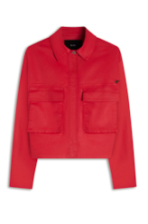 Jaqueta Leather Denim Folli Pocket Vermelho