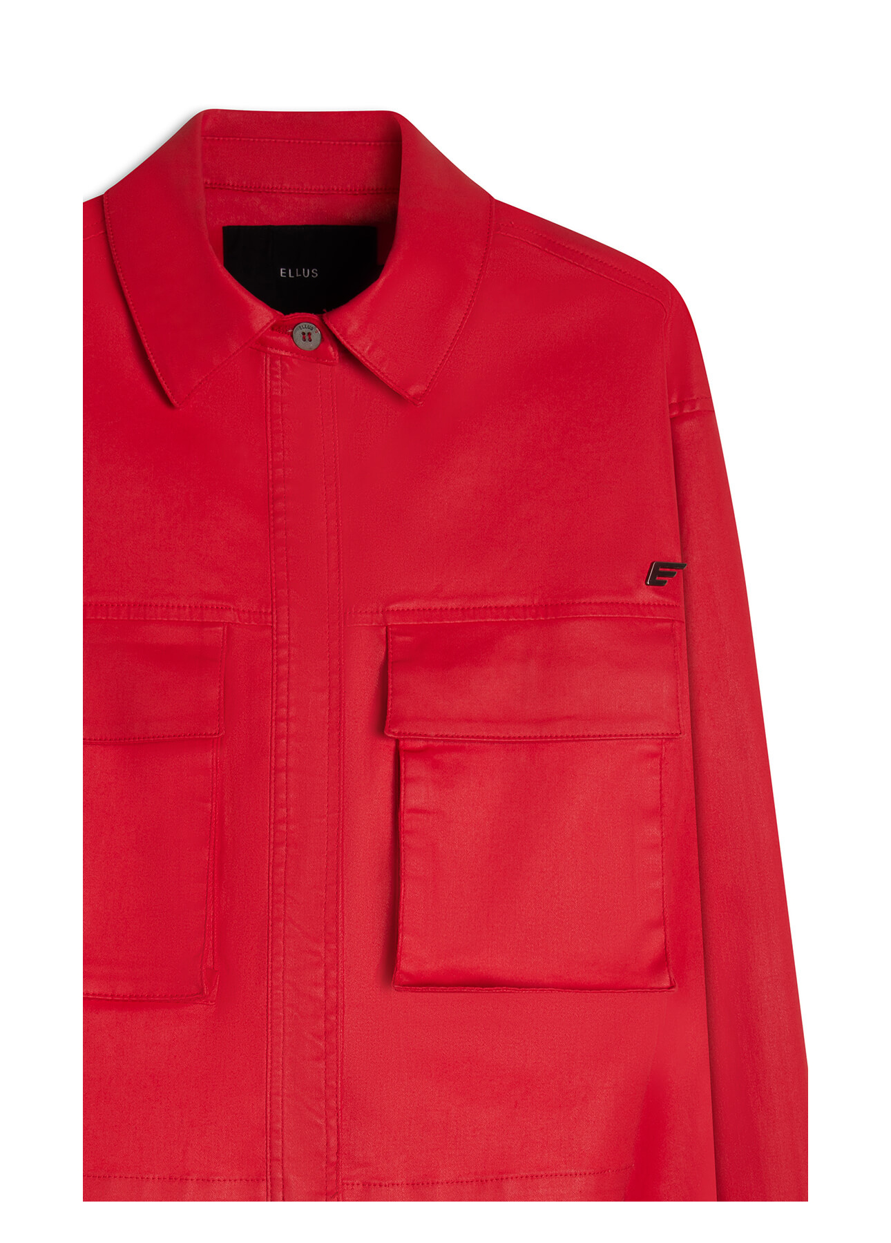 Jaqueta Leather Denim Folli Pocket Vermelho