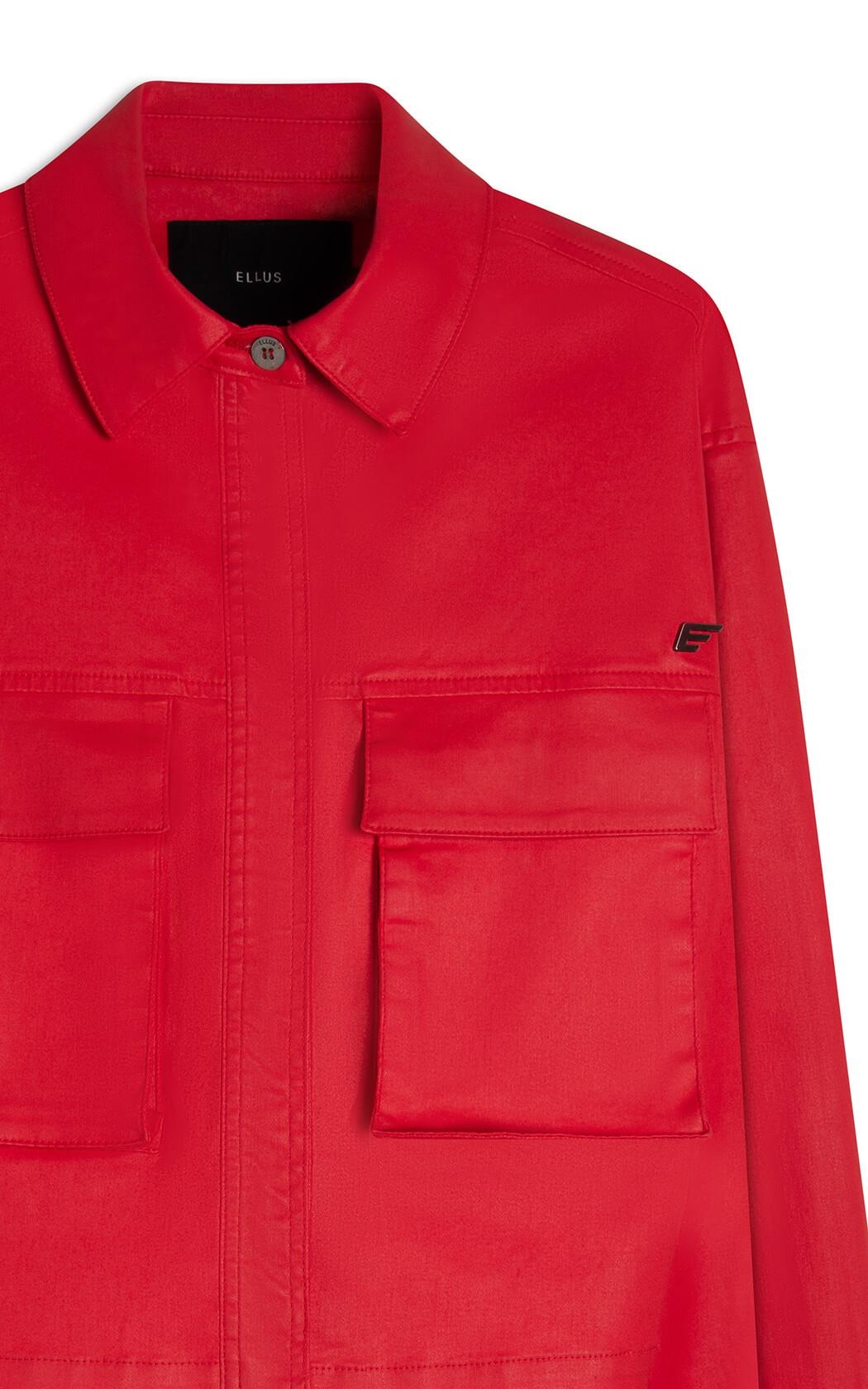 Jaqueta Leather Denim Folli Pocket Vermelho