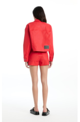 Jaqueta Leather Denim Folli Pocket Vermelho
