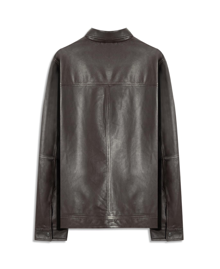 Jaqueta Leather Golf Dark Brown