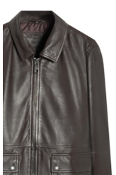 Jaqueta Leather Golf Dark Brown